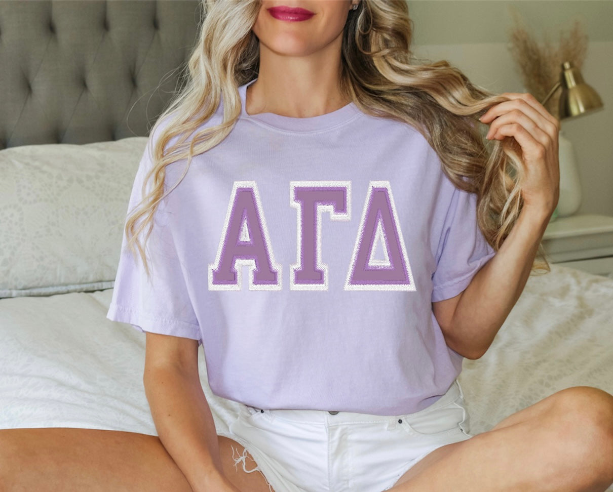 Sorority Applique Greek Letter Shirt