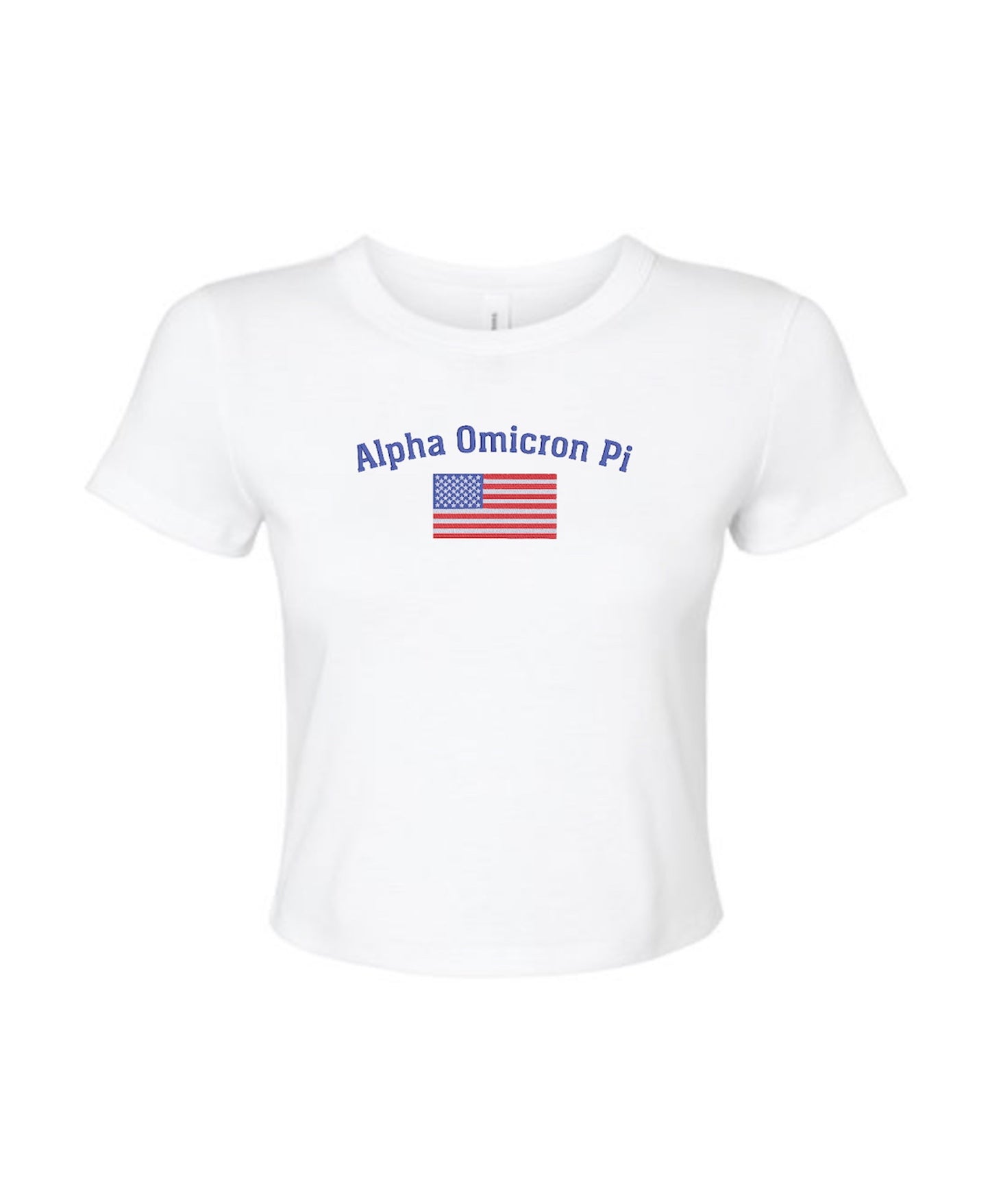 Embroidered Sorority Flag Crop Top