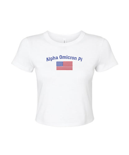 Embroidered Sorority Flag Crop Top