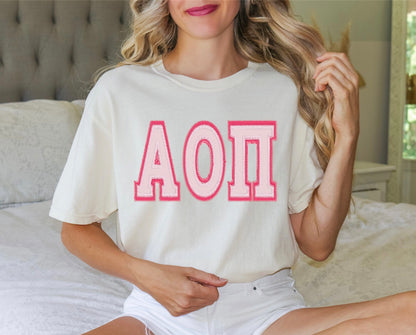 Sorority Applique Greek Letter Shirt