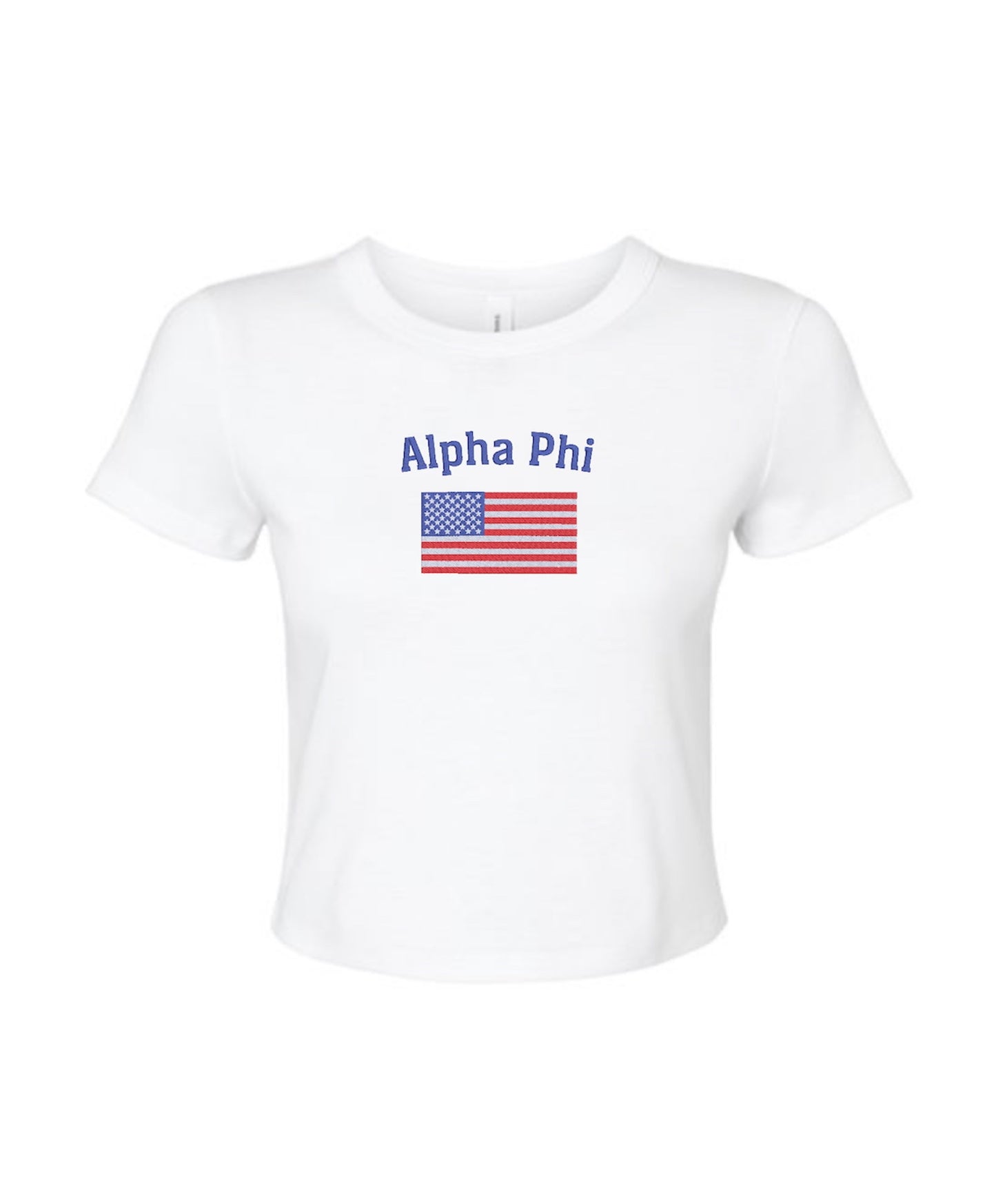 Embroidered Sorority Flag Crop Top