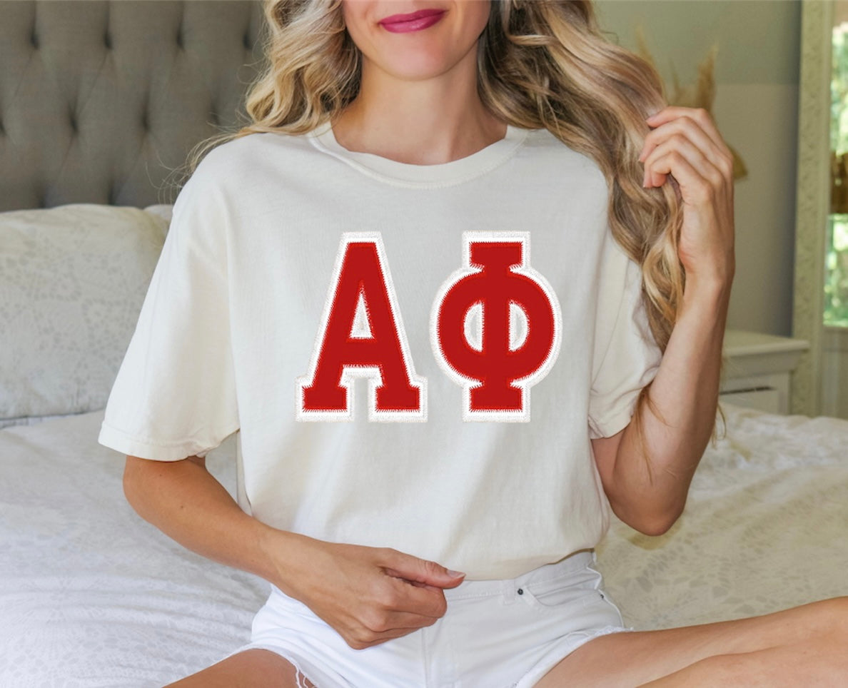 Sorority Applique Greek Letter Shirt