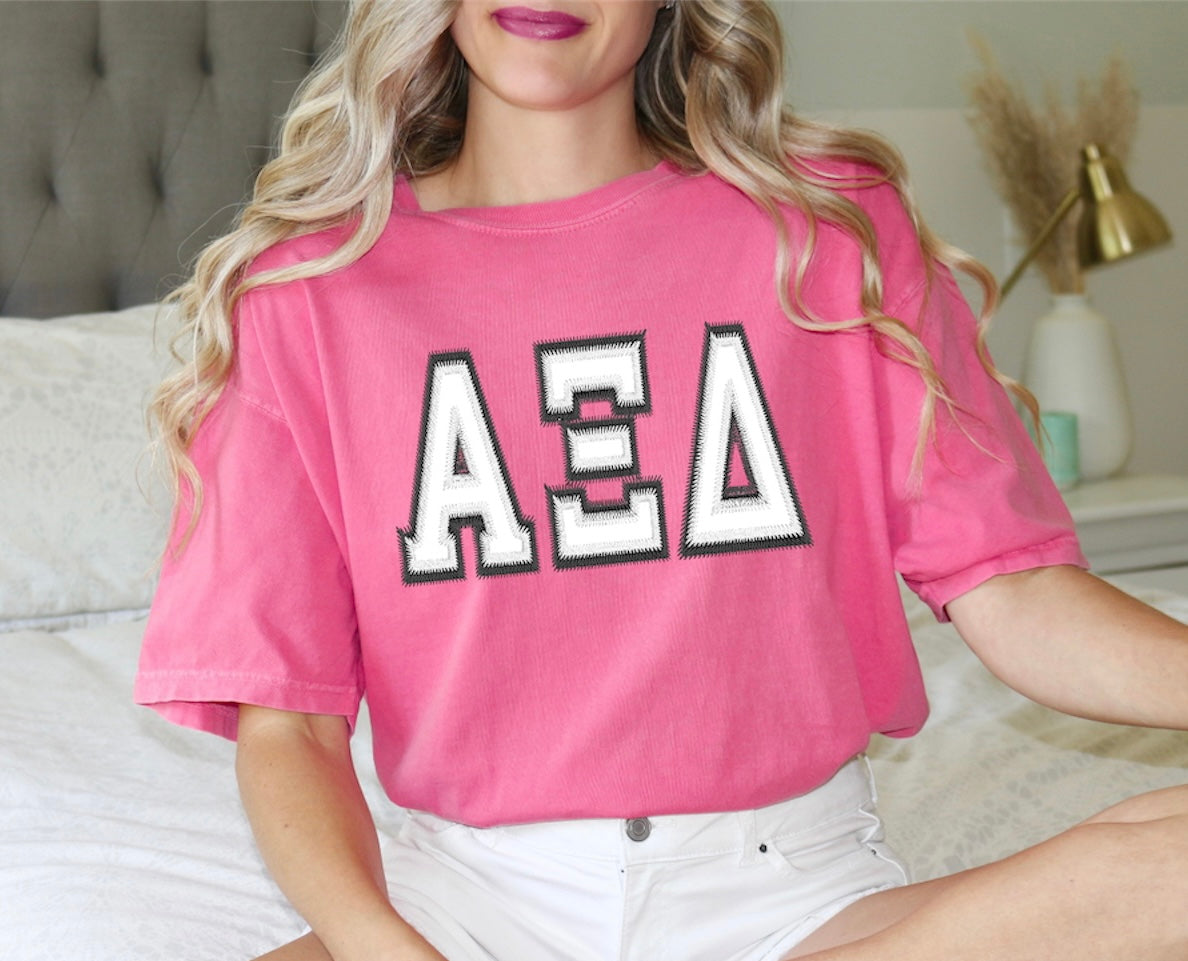 Sorority Applique Greek Letter Shirt