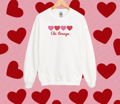 Four Hearts Sorority Crewneck Sweatshirt