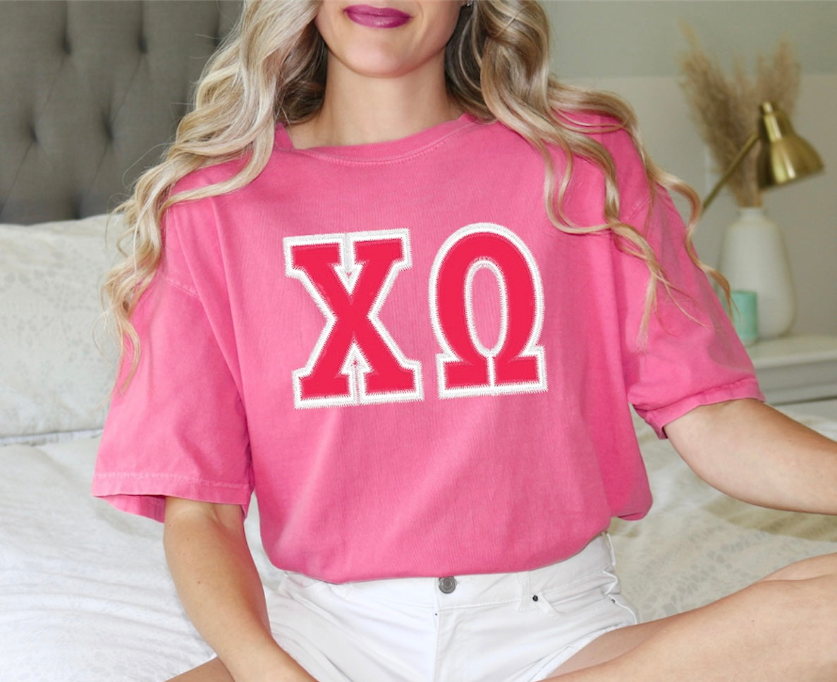 Sorority Applique Greek Letter Shirt