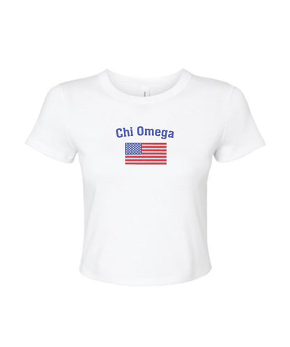 Embroidered Sorority Flag Crop Top
