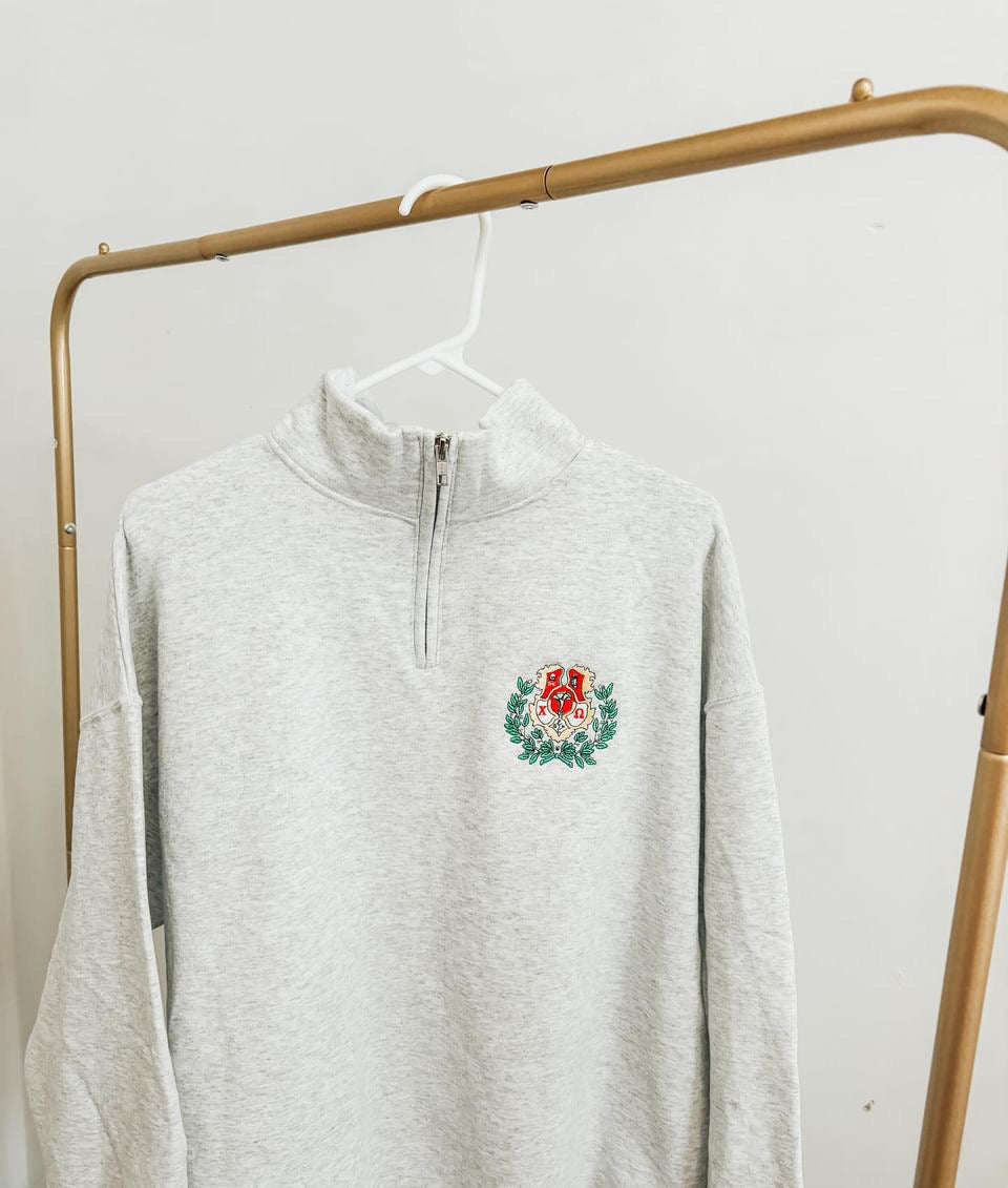 Sorority Crest Quarter Zip Fleece Jacket