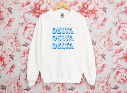 Groovy Blue Sorority Crewneck Sweatshirt