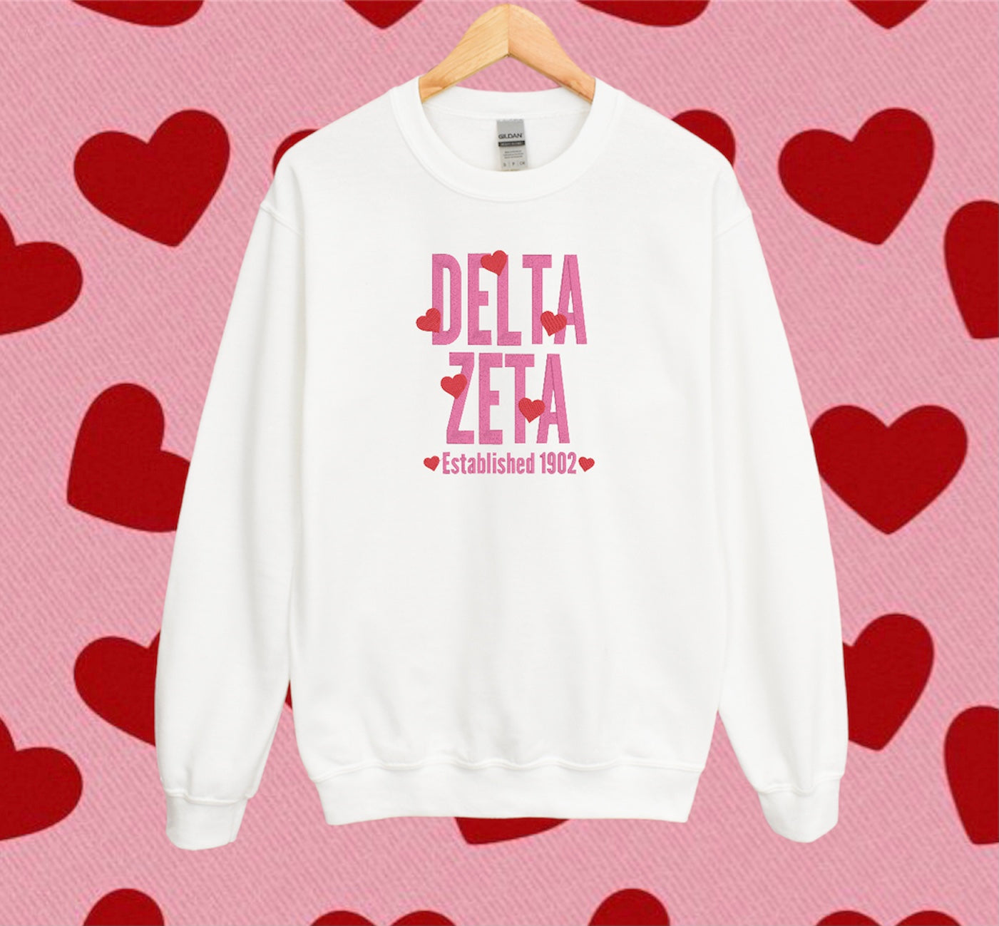 Heart Name Sorority Crewneck Sweatshirt
