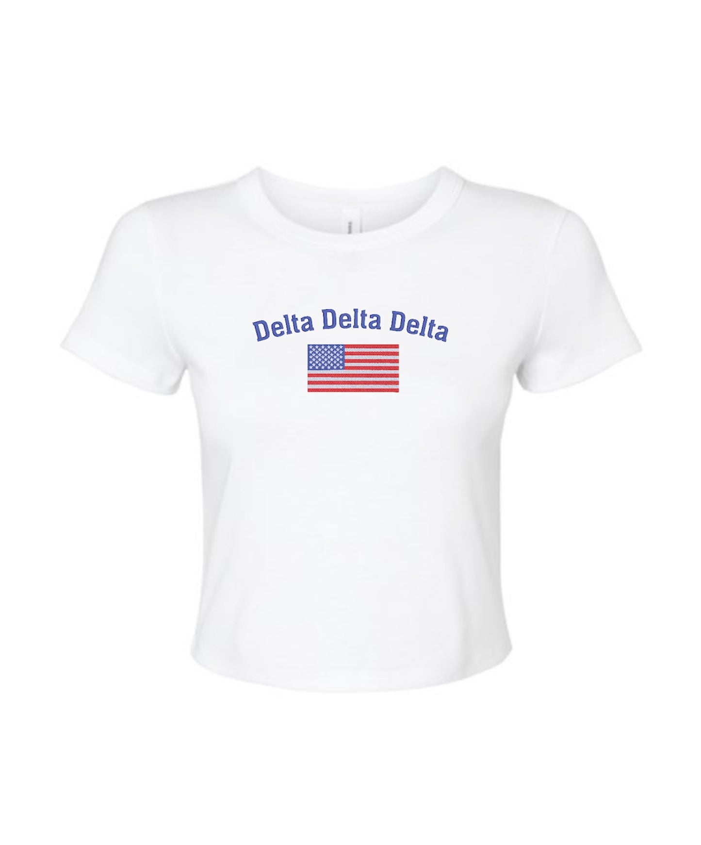 Embroidered Sorority Flag Crop Top