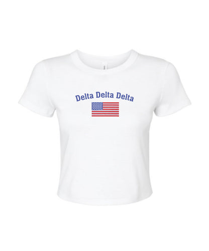 Embroidered Sorority Flag Crop Top
