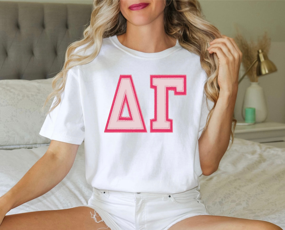 Sorority Applique Greek Letter Shirt