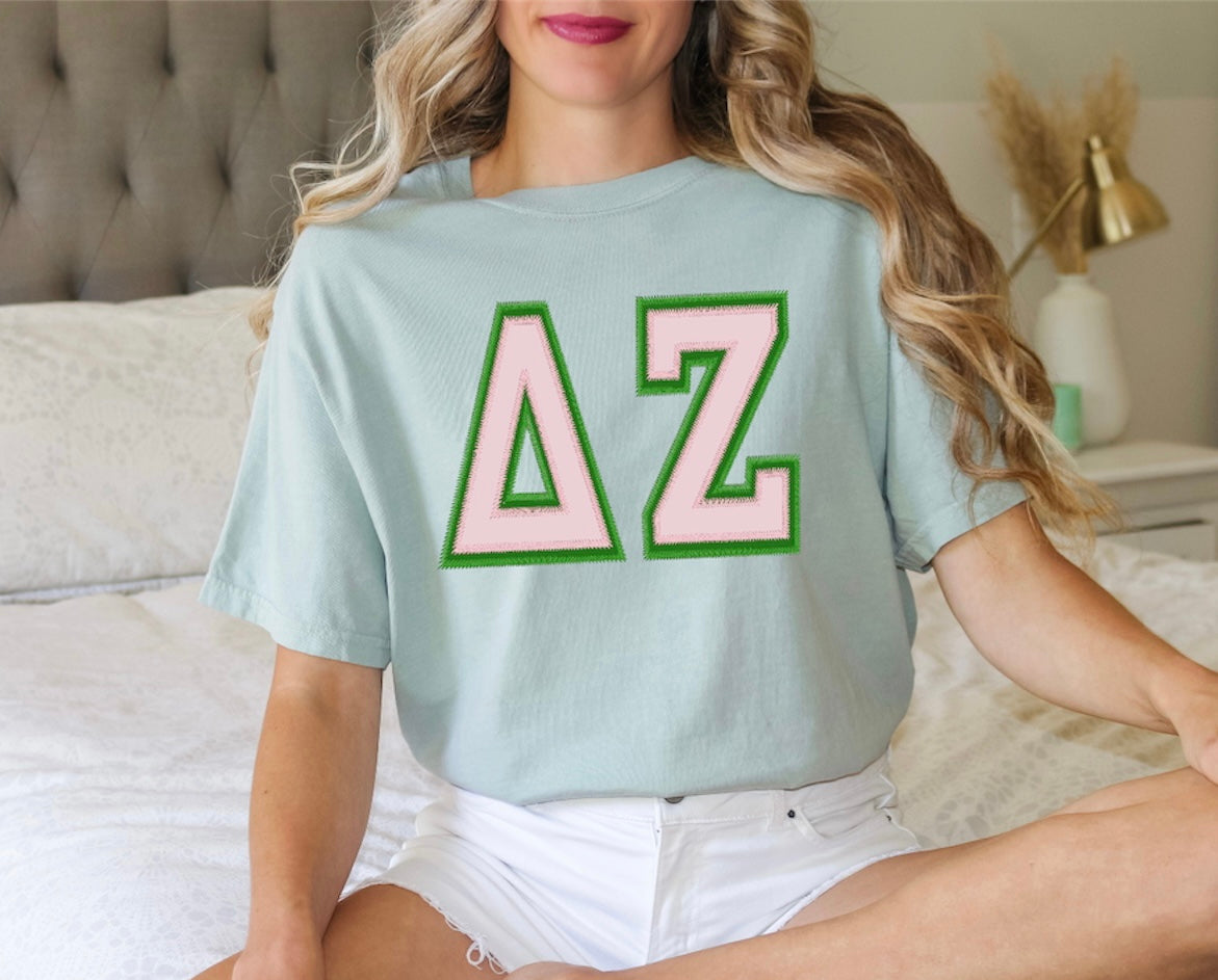 Sorority Applique Greek Letter Shirt