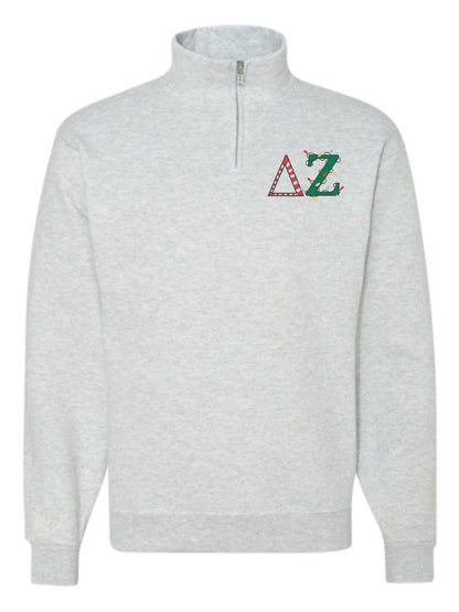 Christmas Letter Christmas Sorority Quarter Zip Fleece Jacket