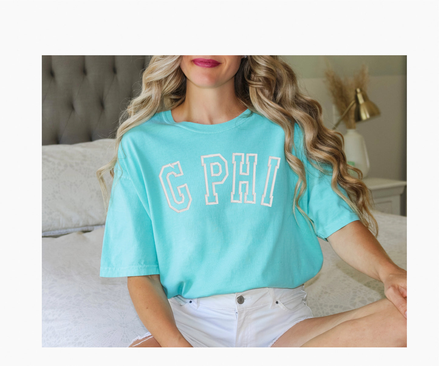 Sorority Varsity Chapter Shirt / Custom Color Greek Embroidered Comfort Colors T Shirt