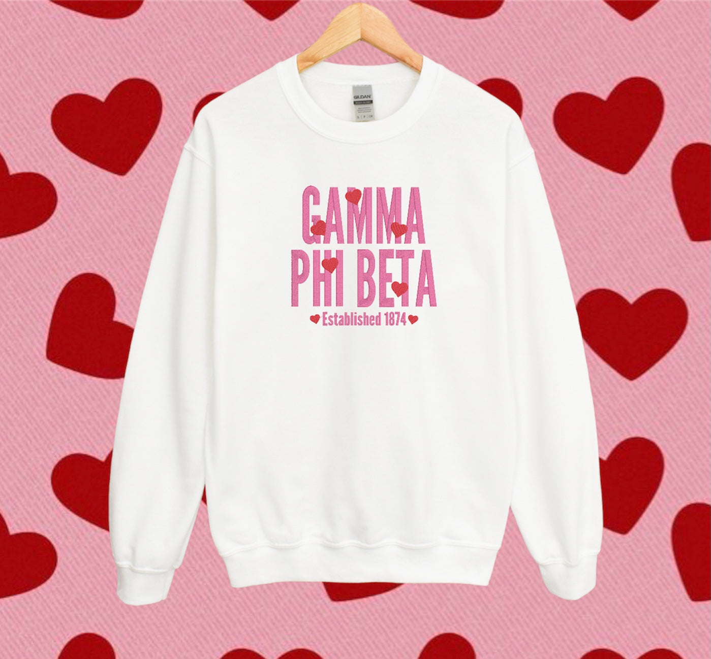 Heart Name Sorority Crewneck Sweatshirt