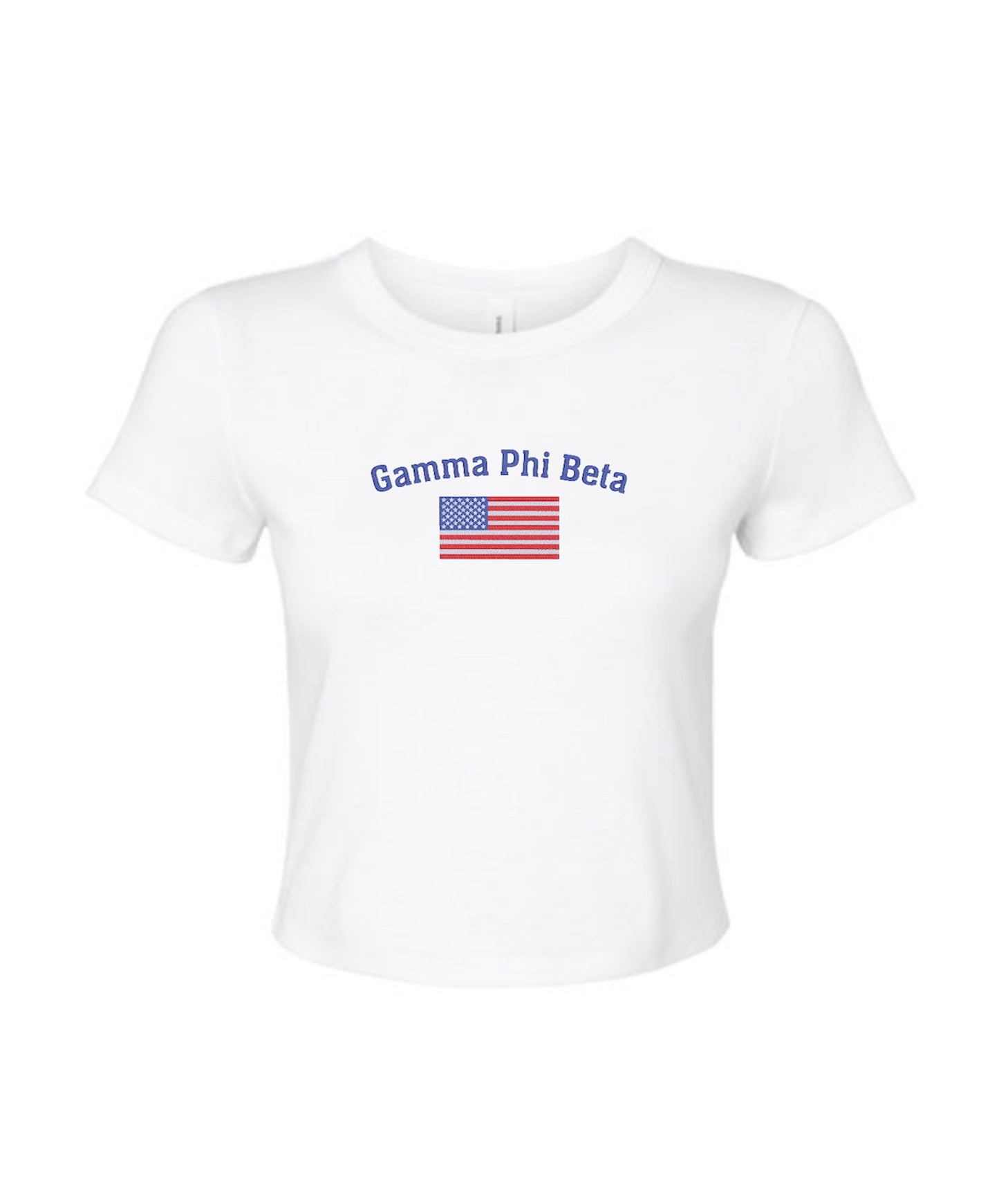 Embroidered Sorority Flag Crop Top