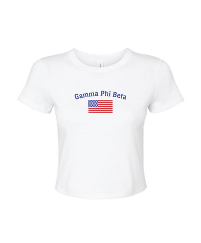 Embroidered Sorority Flag Crop Top