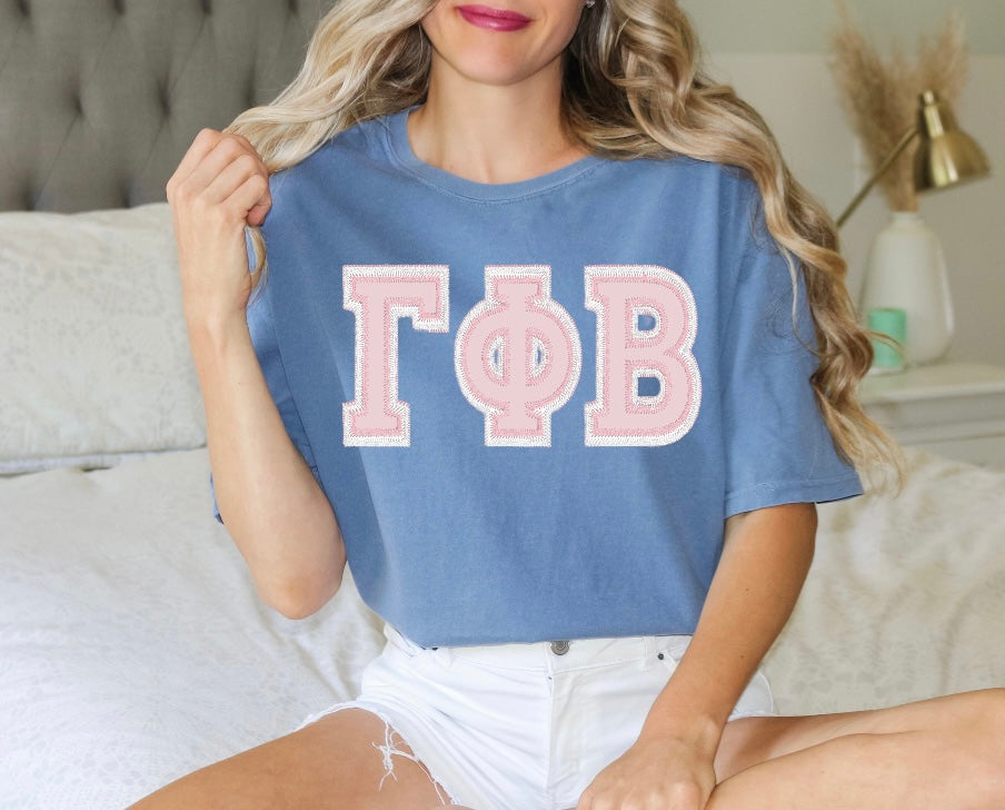 Sorority Applique Greek Letter Shirt