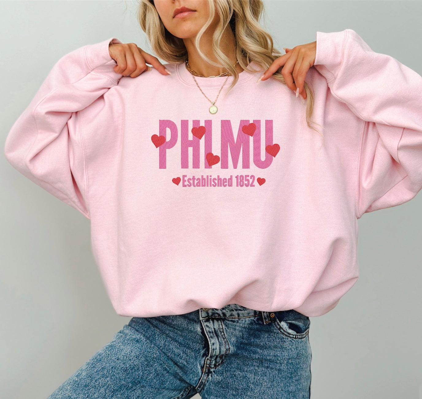 Heart Name Sorority Crewneck Sweatshirt