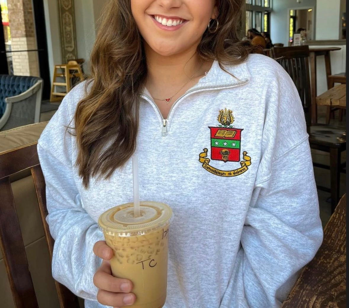 Sorority Crest Quarter Zip Fleece Jacket