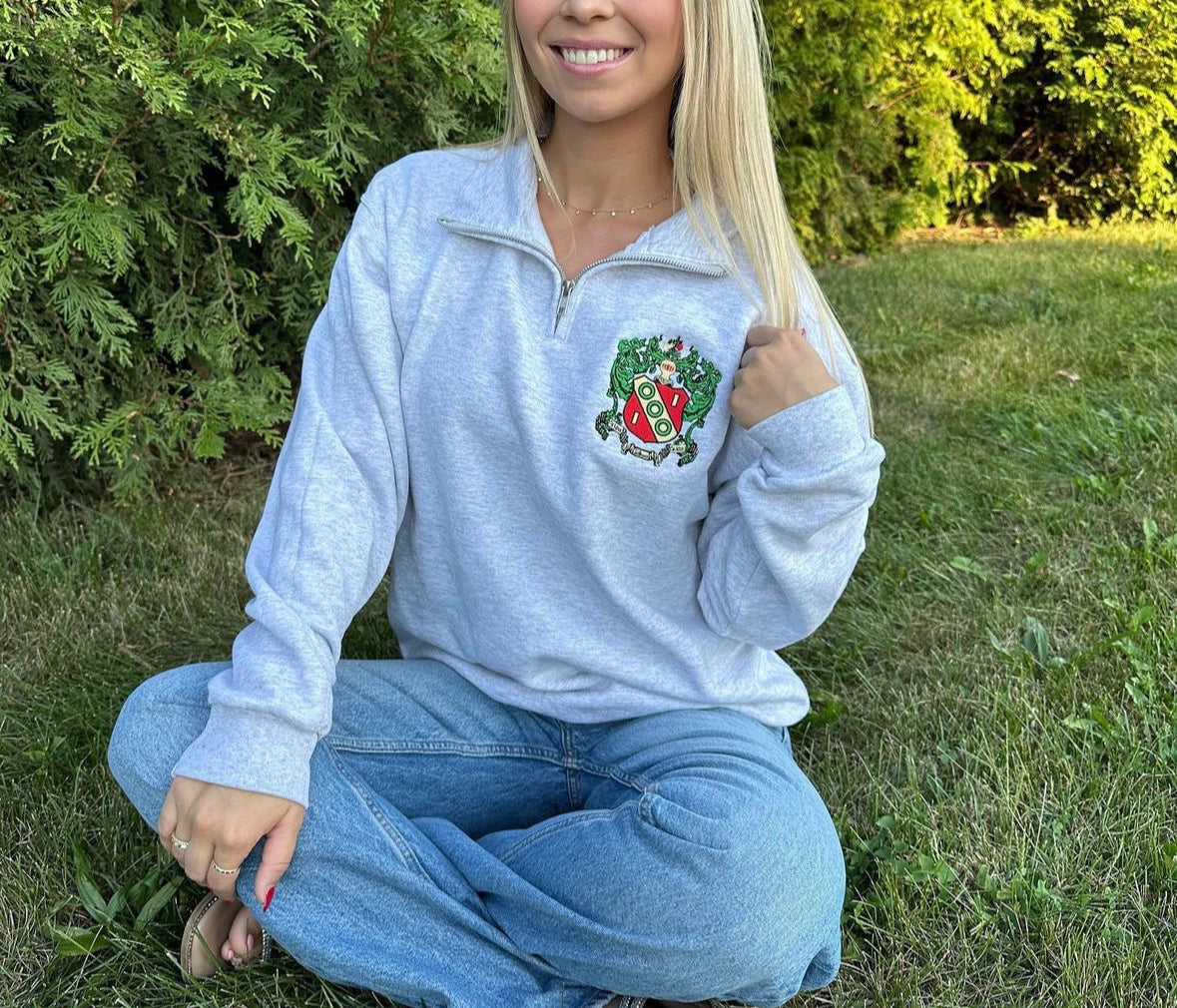 Sorority Crest Quarter Zip Fleece Jacket