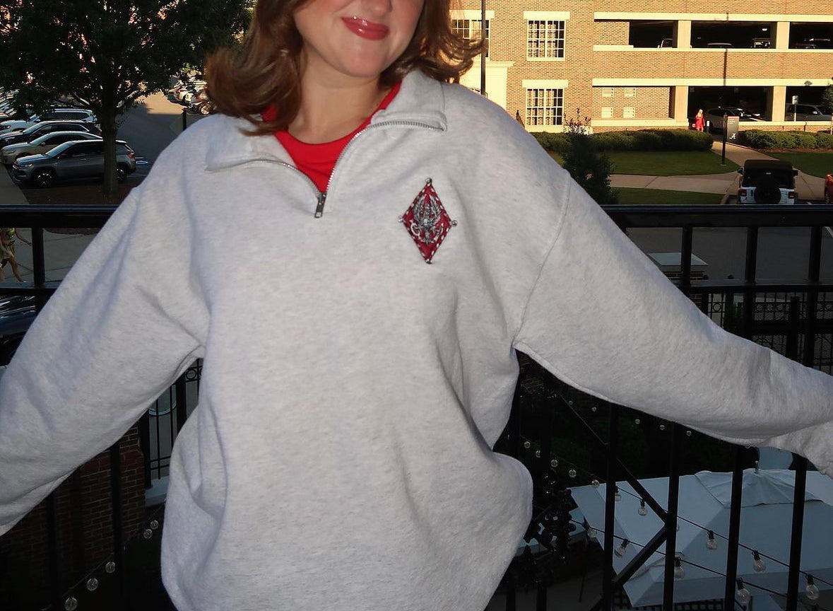 Sorority Crest Quarter Zip Fleece Jacket