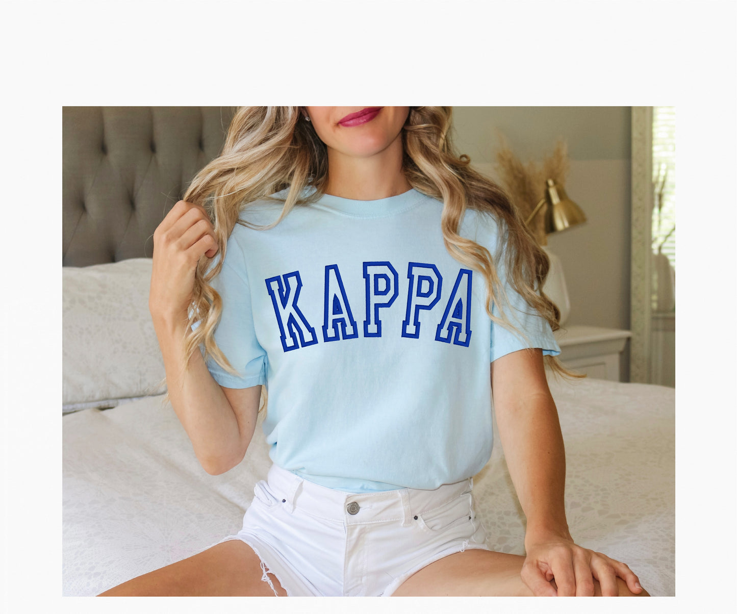 Sorority Varsity Chapter Shirt / Custom Color Greek Embroidered Comfort Colors T Shirt