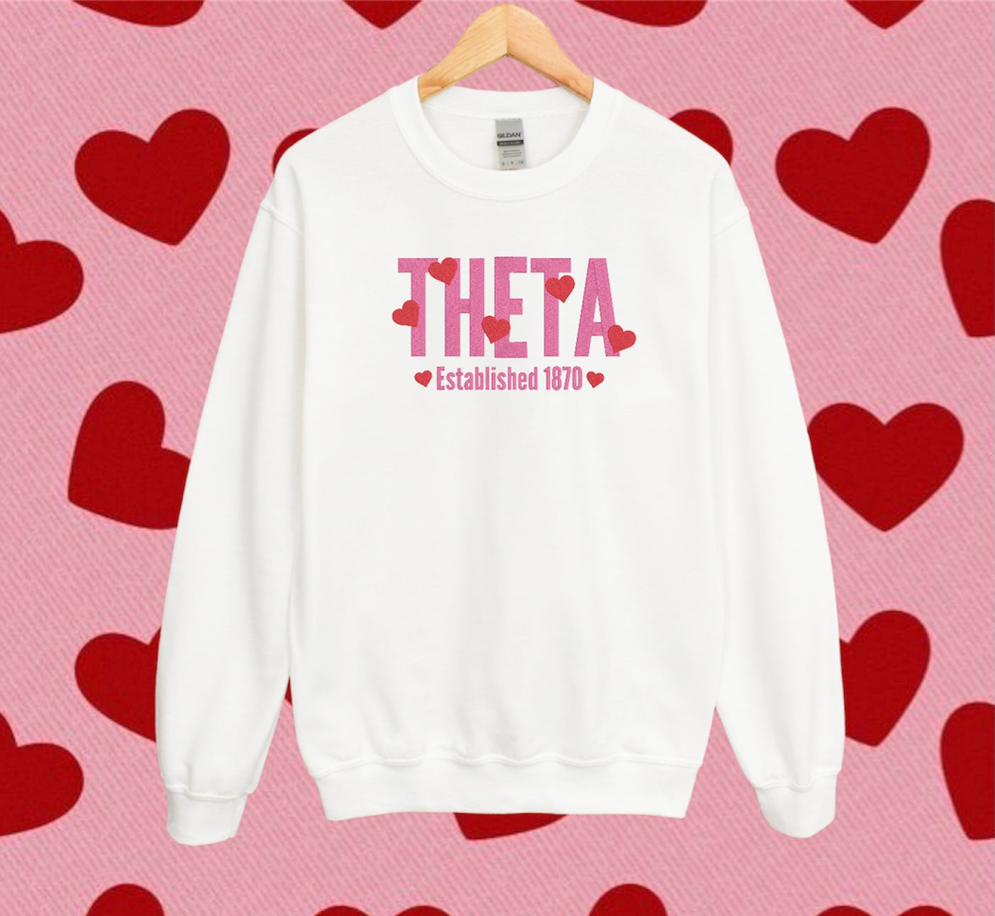 Heart Name Sorority Crewneck Sweatshirt