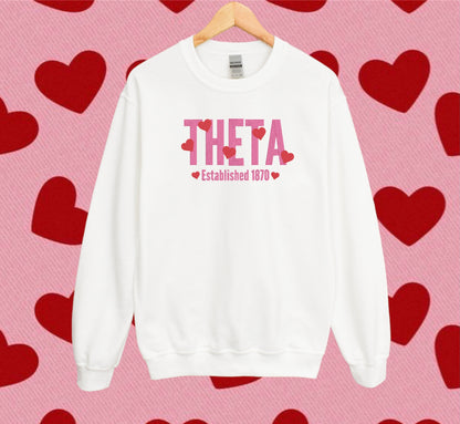 Heart Name Sorority Crewneck Sweatshirt