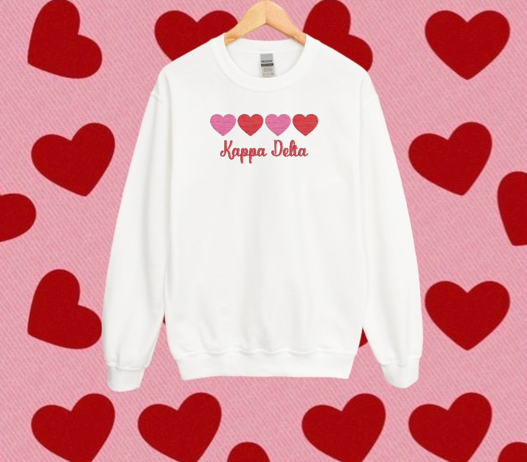 Four Hearts Sorority Crewneck Sweatshirt