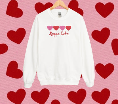 Four Hearts Sorority Crewneck Sweatshirt