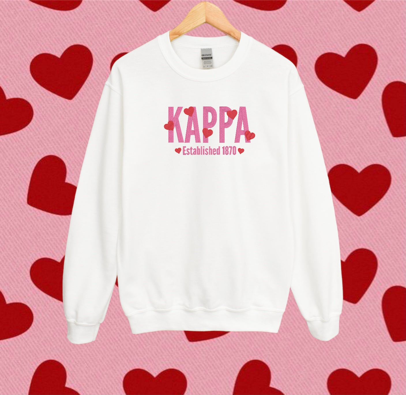 Heart Name Sorority Crewneck Sweatshirt
