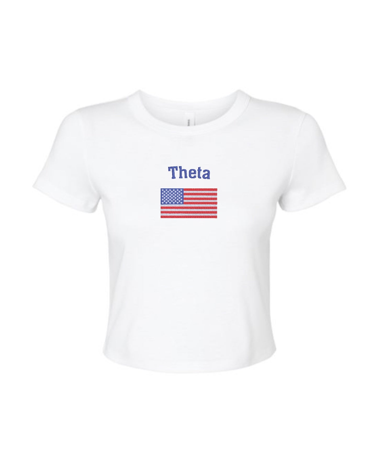 Embroidered Sorority Flag Crop Top