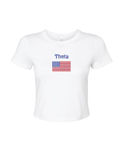 Embroidered Sorority Flag Crop Top