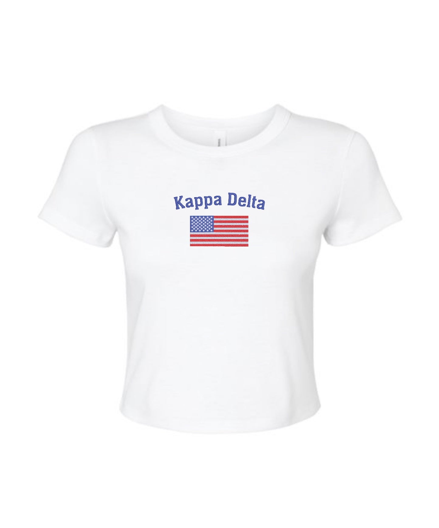 Embroidered Sorority Flag Crop Top