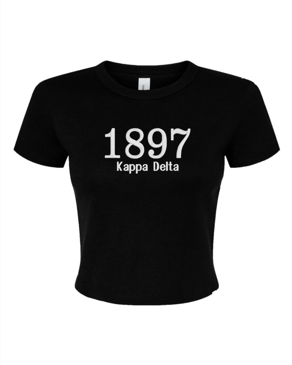 Embroidered Sorority Year Crop Top