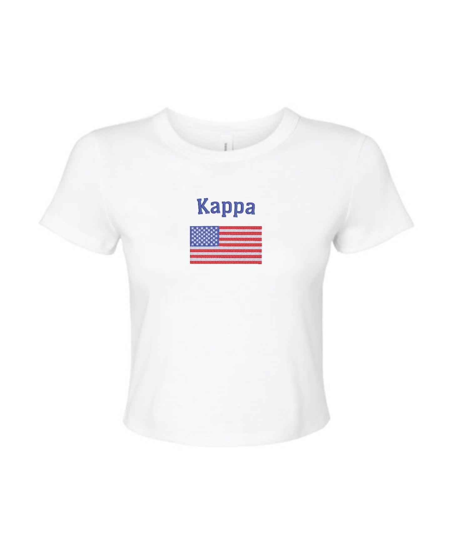 Embroidered Sorority Flag Crop Top