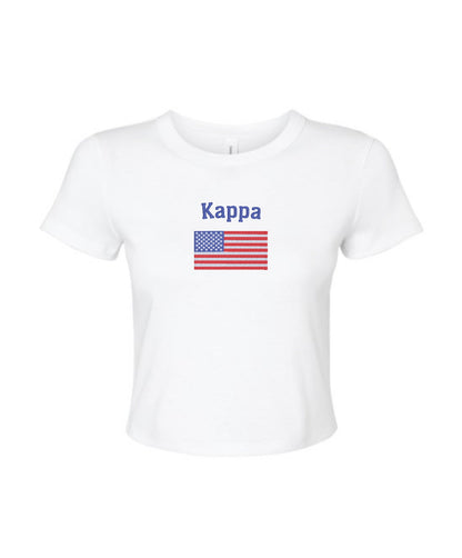 Embroidered Sorority Flag Crop Top