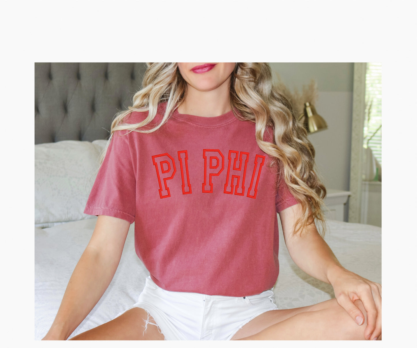 Sorority Varsity Chapter Shirt / Custom Color Greek Embroidered Comfort Colors T Shirt