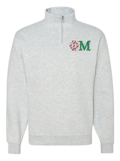 Christmas Letter Christmas Sorority Quarter Zip Fleece Jacket
