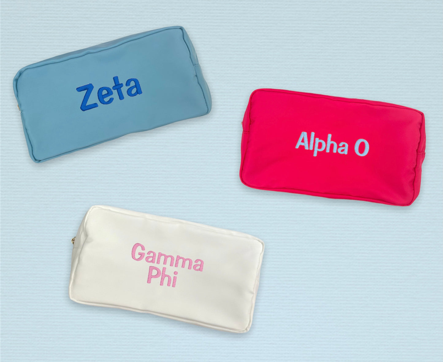 Embroidered Sorority Cosmetic Bag
