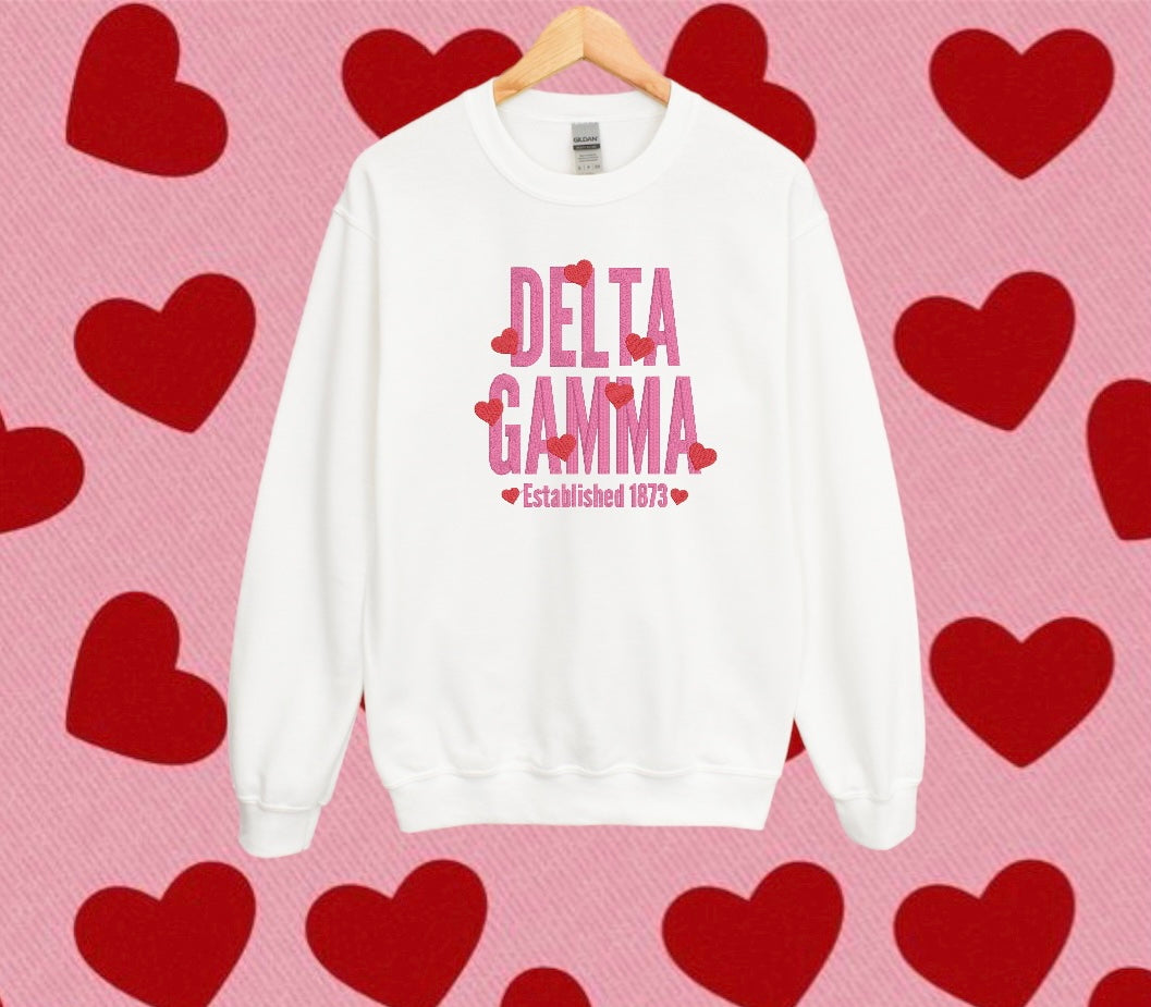 Heart Name Sorority Crewneck Sweatshirt