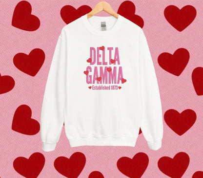 Heart Name Sorority Crewneck Sweatshirt
