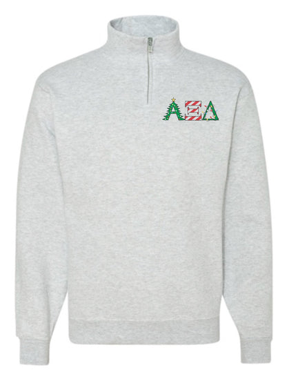 Christmas Letter Christmas Sorority Quarter Zip Fleece Jacket