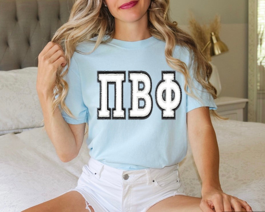 Sorority Applique Greek Letter Shirt