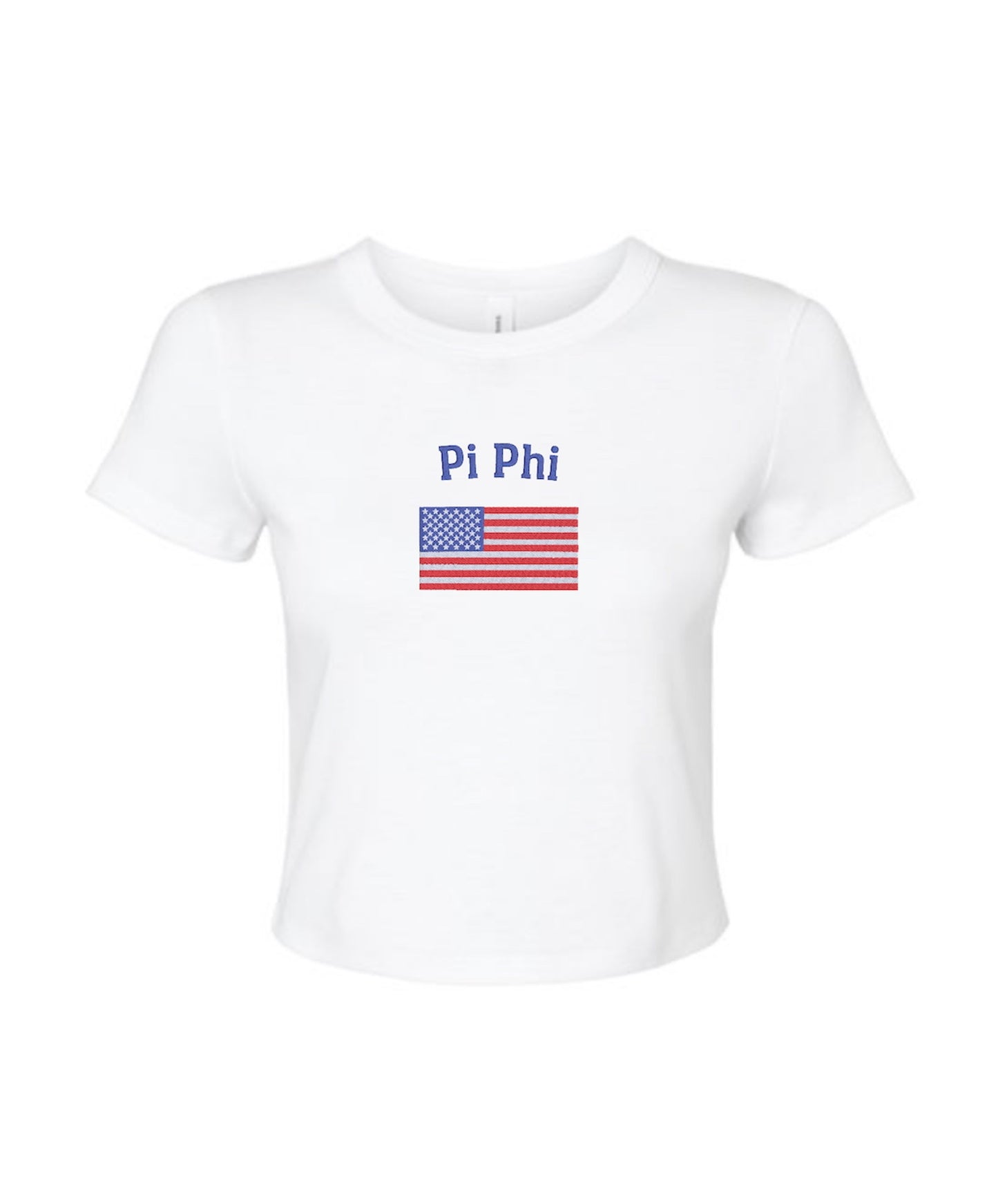 Embroidered Sorority Flag Crop Top