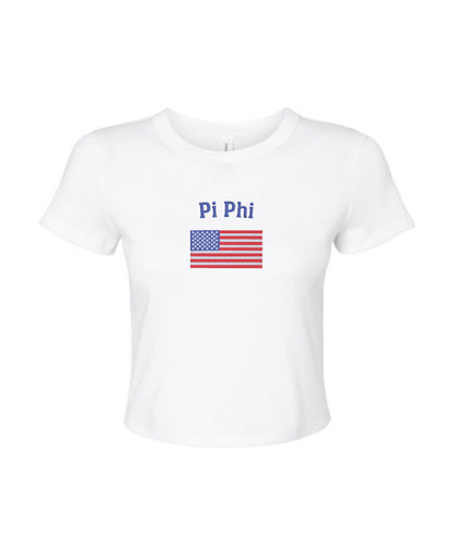 Embroidered Sorority Flag Crop Top