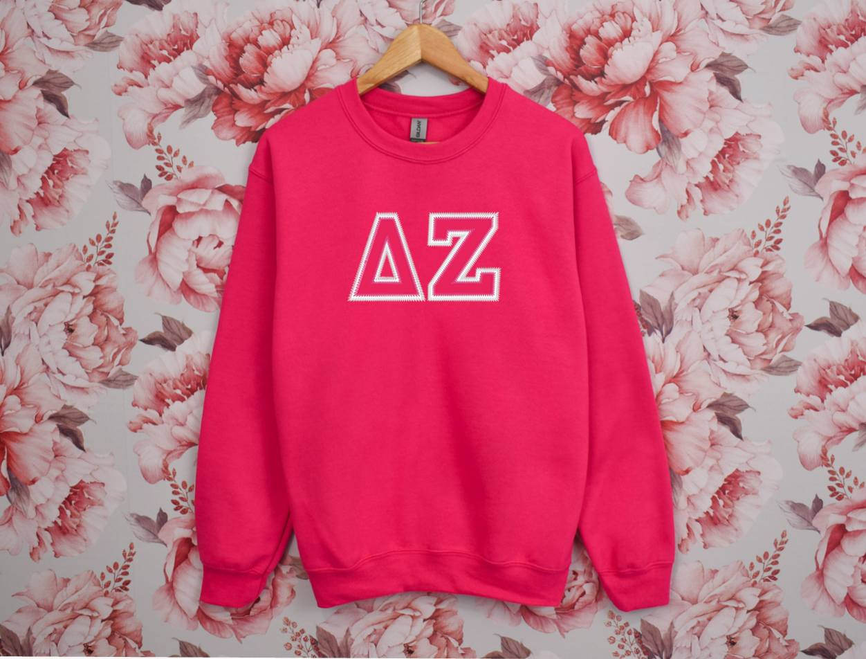 Sorority Applique Greek Letter Sweatshirt