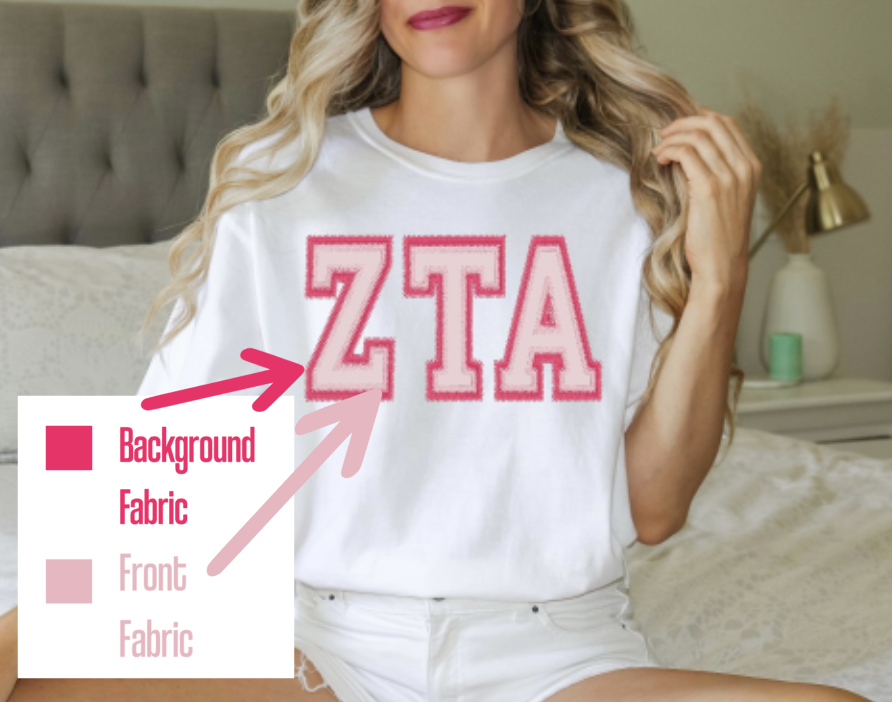 Sorority Applique Greek Letter Shirt